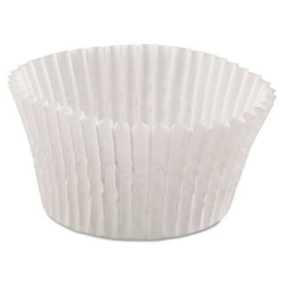 HOFFMASTER Fluted Bake Cups, 4 1/2in Dia X 1 1/4h, White