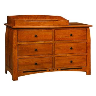 Chelsea Home Canterbury 6 Drawer Dresser with Changing Table   Medium Cherry