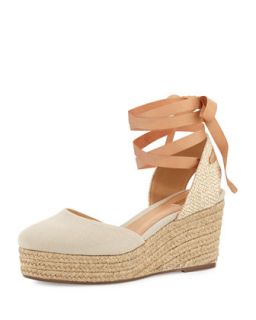 Caysey Jute/Canvas Espadrille Wedge, Natural