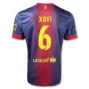 Nike Barcelona 12/13 XAVI Home Soccer Jersey