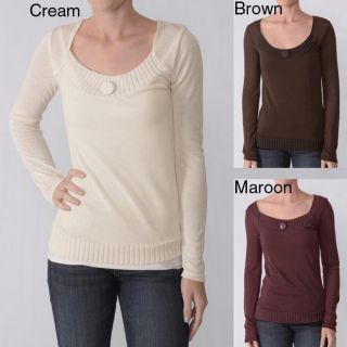 Everyday Juniors Single button Accent Square Neck Top