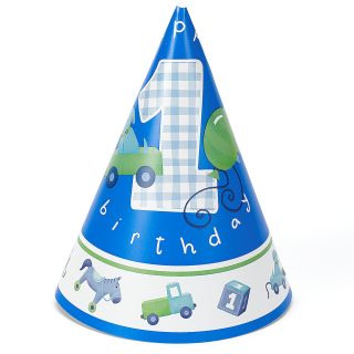 Boys Little 1 Birthday Cone Hats