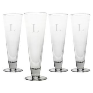 Personalized Monogram Classic Pilsner Glass Set of 4   L