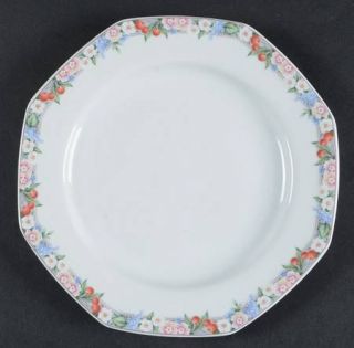 Christopher Stuart Floral Park Salad Plate, Fine China Dinnerware   Octagonal, F