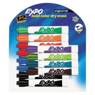 EXPO Dry Erase Markers, Chisel Tip, 12/Set