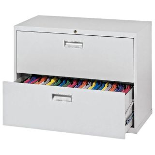 Sandusky Lee 600 Series 36 Inch 2 Drawer Lateral File Dove Gray   17087 05