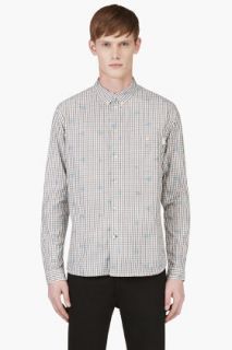 Paul Smith Jeans Grey Check And Triangle Print Shirt