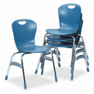 Virco Ergonomic Stack Chair, 18h Zuma Bucket Seat, Blueberry, Four/Carton VIR