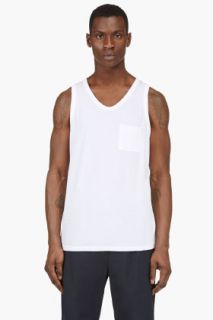 T By Alexander Wang White Classic Pocket Tank Top