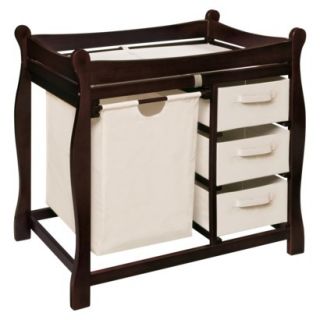 Changing Table with Hamper and Baskets   Espresso