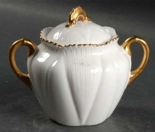 Shelley Regency Sugar Bowl & Lid, Fine China Dinnerware   Dainty Shape,Gold Trim