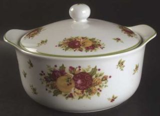 Royal Albert Old Country Roses Holiday (2006) Round Covered Vegetable, Fine Chin