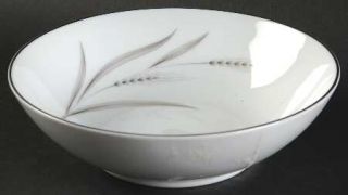 Mikasa Silver Wheat Coupe Cereal Bowl, Fine China Dinnerware   Pink/Gray Leaves,