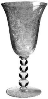 Imperial Glass Ohio Wild Rose Water Goblet   Stem 3400, Etch