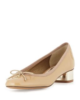 Natalie Patent Bow Flat, Classic Nude