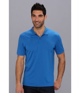Calvin Klein S/S 2 Button Polo Liquid Cotton Interlock Polo Mens Short Sleeve Pullover (Blue)