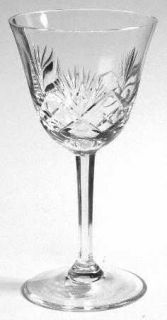 Unknown Crystal Unk2934 Wine Glass   Clear,Optic,Crisscross&Fan Cut,No Trim