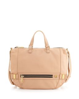 Honore Large Leather Hobo Bag, Powder