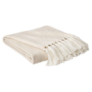 Threshold Herringbone Throw   Tan