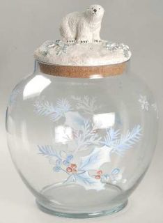 Pfaltzgraff Winter Frost Glasware Cookie Jar, No Ceramic Figural Lid, Fine China