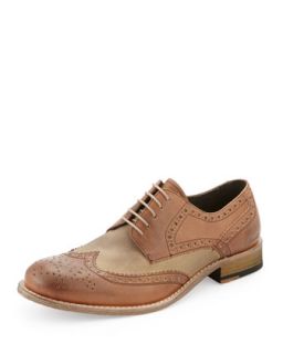 State of Mind Lace Up Wing Tip, Cognac