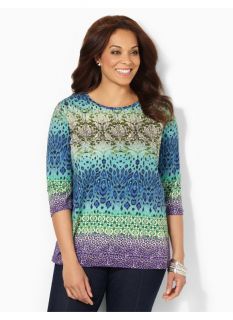Catherines Plus Size Animal Infusion Top   Womens Size 0X, Multi Color