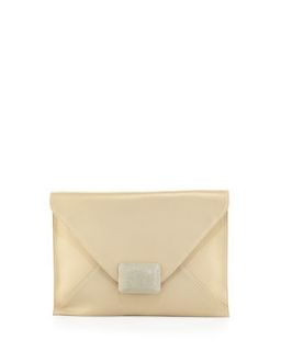 LG Flat Envelope Leather Flap Clutch, Pale Gold