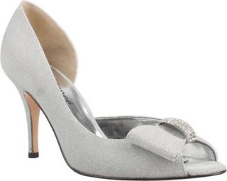 Womens J. Renee Skylar   Silver Fabric Ornamented Shoes