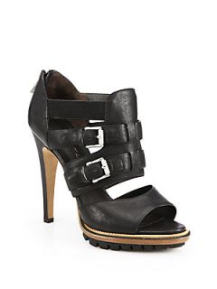 Belstaff Finchley Leather Buckle Sandals   Black