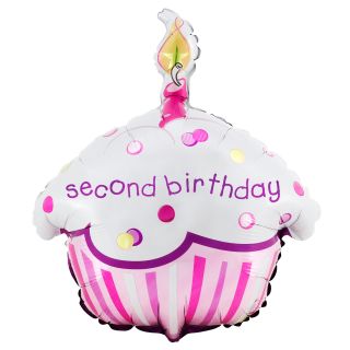 Girls Lil Cupcake 2nd Birthday Foil Balloon