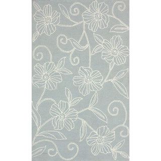 Nuloom Handmade Solid Floral Grey Rug (5 X 8)