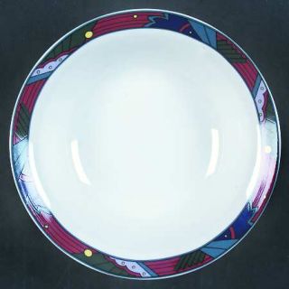 Vitromaster Jazz Soup/Cereal Bowl, Fine China Dinnerware   Geometric Design On R