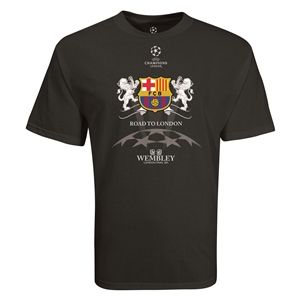 Euro 2012   Barcelona Road to London 2 Lions T Shirt (Black)