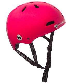 Punisher Skateboards Youth 13 vent Metallic Flake Neon Hot Pink Dual Safety Certified Bmx Bike   Skateboard Helmet, Size Medium