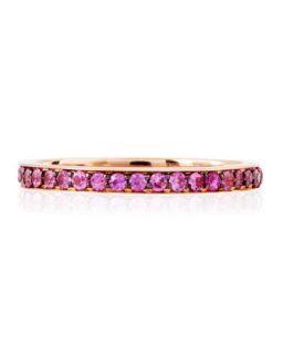 Pillar Pink Sapphire Eternity Ring, Size 7
