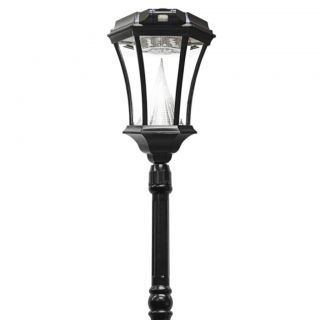 Gama Sonic GS94SPIR Solar Post Light, Victorian Lamp w/Motion Sensor Black