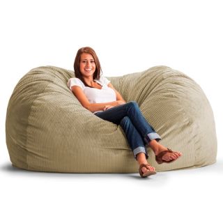 Original FUF Chair 6 ft. XL Wide Wale Corduroy Bean Bag Sofa Chocolate   0000346