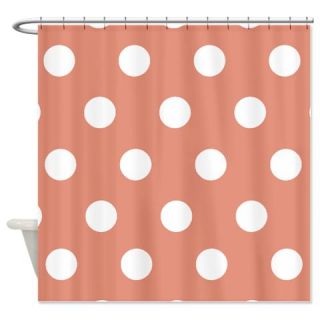  Peach and White Shower Curtain  Use code FREECART at Checkout