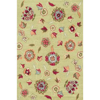 Peony Green Floral Rug (76 X 96)