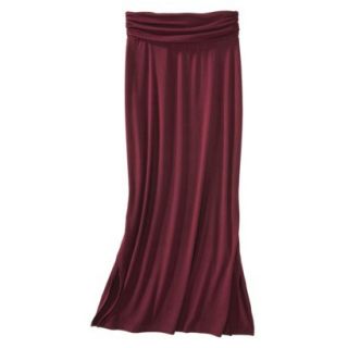 Merona Womens Knit Maxi Skirt w/Ruched Waist   Berry Cobbler   XXL