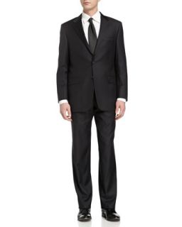 Two Piece Solid Suit, Charcoal