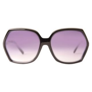 Womens Plastic Geometric Oversized Sunglasses   Black