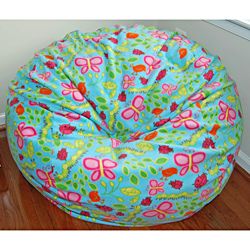 Ahh Products Earth Day Fleece Washable Bean Bag Chair (Aqua blue, pink, yellow, greenMaterials Anti pill polyester fleece cover, polyester liner, polystyrene fillingWeight 9 poundsDiameter 36 inchesFill Reground polystyrene (styrofoam) piecesClosure 