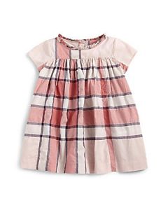 Burberry Infants Ruffled Check Dress   Pink Check