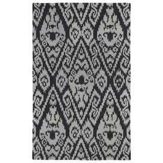 Hand tufted Runway Charcoal/ Grey Ikat Wool Rug (5 X 79)