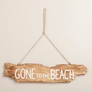 Wooden Gone To The Beach Sign   World Market