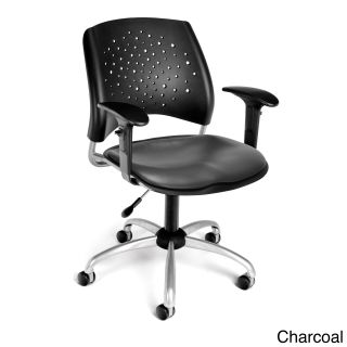 Star Series Vinyl Task Chair With Arms (Black, wine, teal, charcoal, navyWeight capacity 250 poundsDimensions 33 37 inches high x 21 inches wide x 23 inches deepSeat dimensions 18 inches high x 17 inches wideBack size 19 inches high x 16 inches wideAs