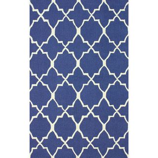 Nuloom Handmade Abstract Lattice Blue Wool Rug (76 X 96) (IvoryPattern AbstractTip We recommend the use of a non skid pad to keep the rug in place on smooth surfaces.All rug sizes are approximate. Due to the difference of monitor colors, some rug colors