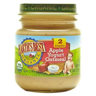 Earths Best Baby Food Jar   Apple Yogurt Oatmeal 4.5oz (12 Pack)