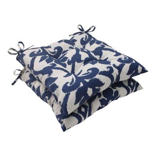 Pillow Perfect Bosco Polyester Navy Tufted Outdoor Seat Cushions (set Of 2) (Blue/whiteMaterials 100 percent spun polyesterFill 100 percent polyester fiberClosure Sewn seamWeather resistant YesUV protection Care instructions Spot clean/hand wash with